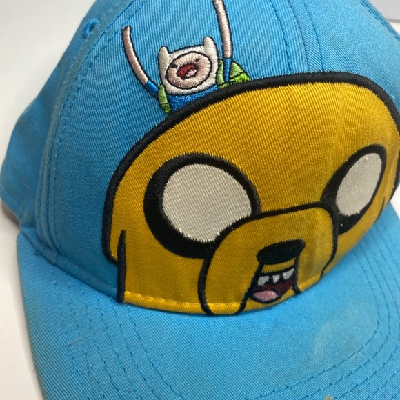 Adventure Time Hat I'm Weird! Cartoon Network Jake & Finn Aqua Snapback Cap - Picture 3 of 9